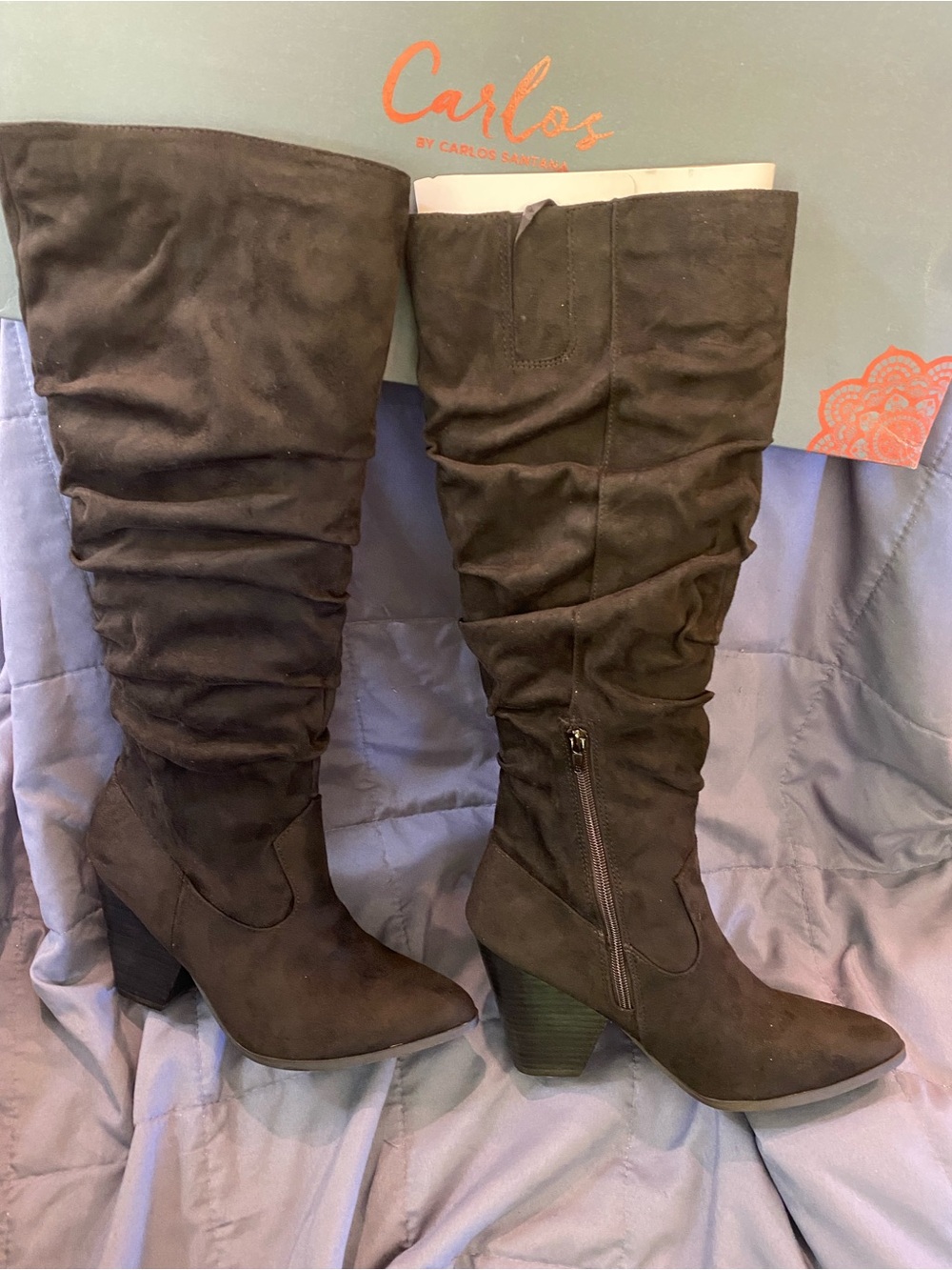 Carlos by Carlos Santana Slouch Over-the-Knee Boots in Brown - Picture 1 of 3